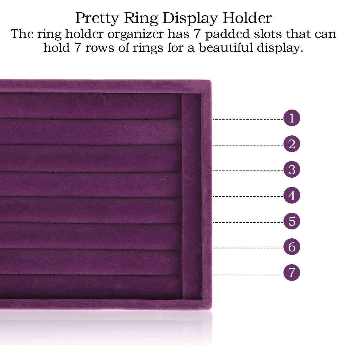 Velvet Jewelry Ring Display Organizer Case Tray Holder Earring Storage Box