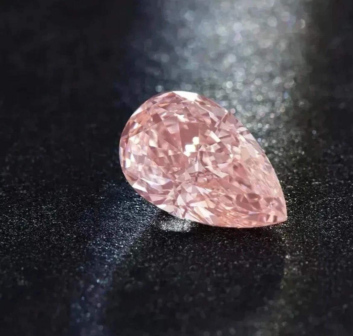 8x6mm Pink Pear Cut CVD Lab Grown Diamond IF Clarity | Certified Loose Gemstone