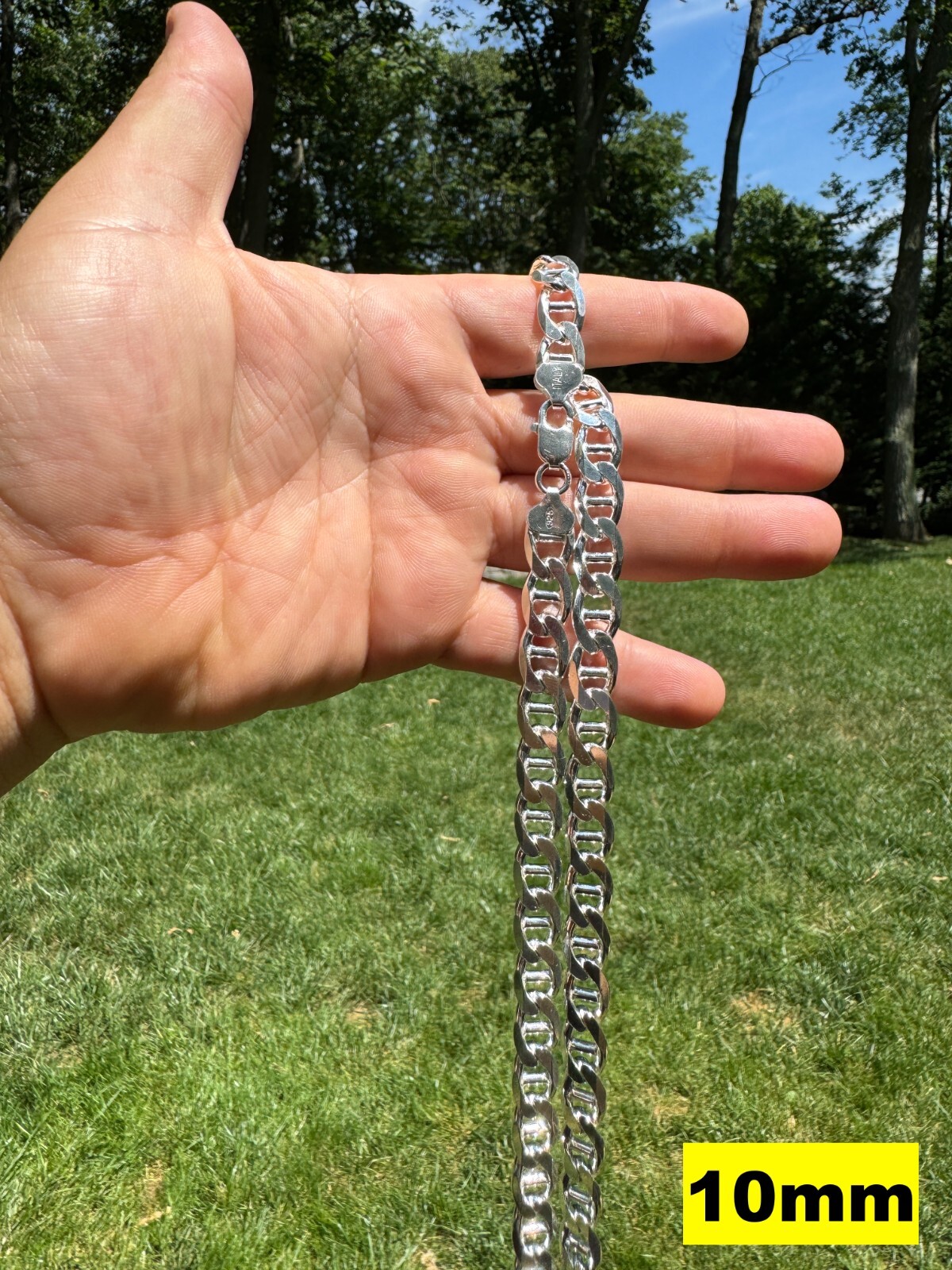 Real Solid 925 Sterling Silver Mariner Link Chain Or Bracelet ITALY 3-12mm Mens