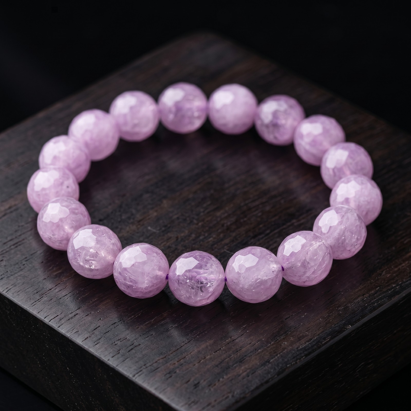 Natural Kunzite 8mm Stretch Bracelet Pink Crystal Healing Jewelry