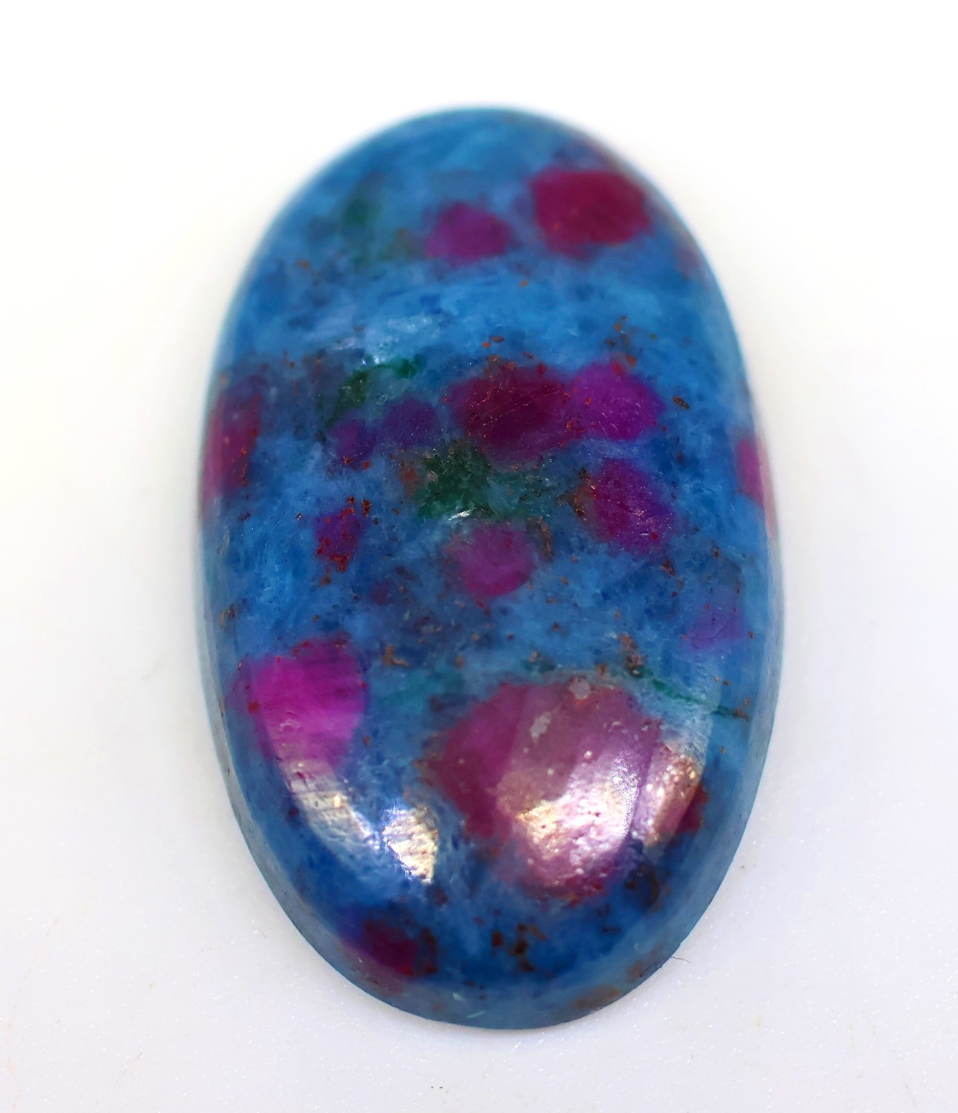 34 Ct 6X16X27 mm Natural Ruby Sapphire in Kyanite Oval Cabochon Gemstone PA-434
