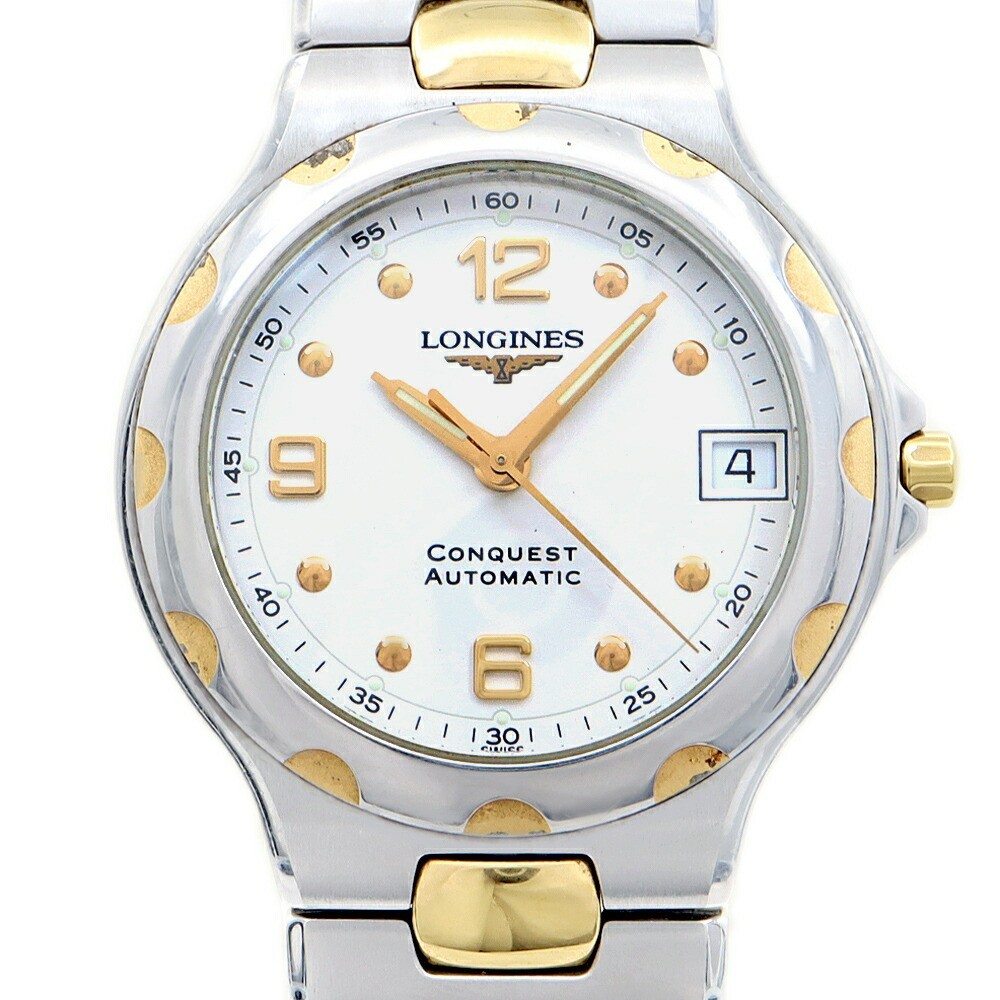 Longines Conquest L16353 Automatic Date White Dial Two Tone Mens