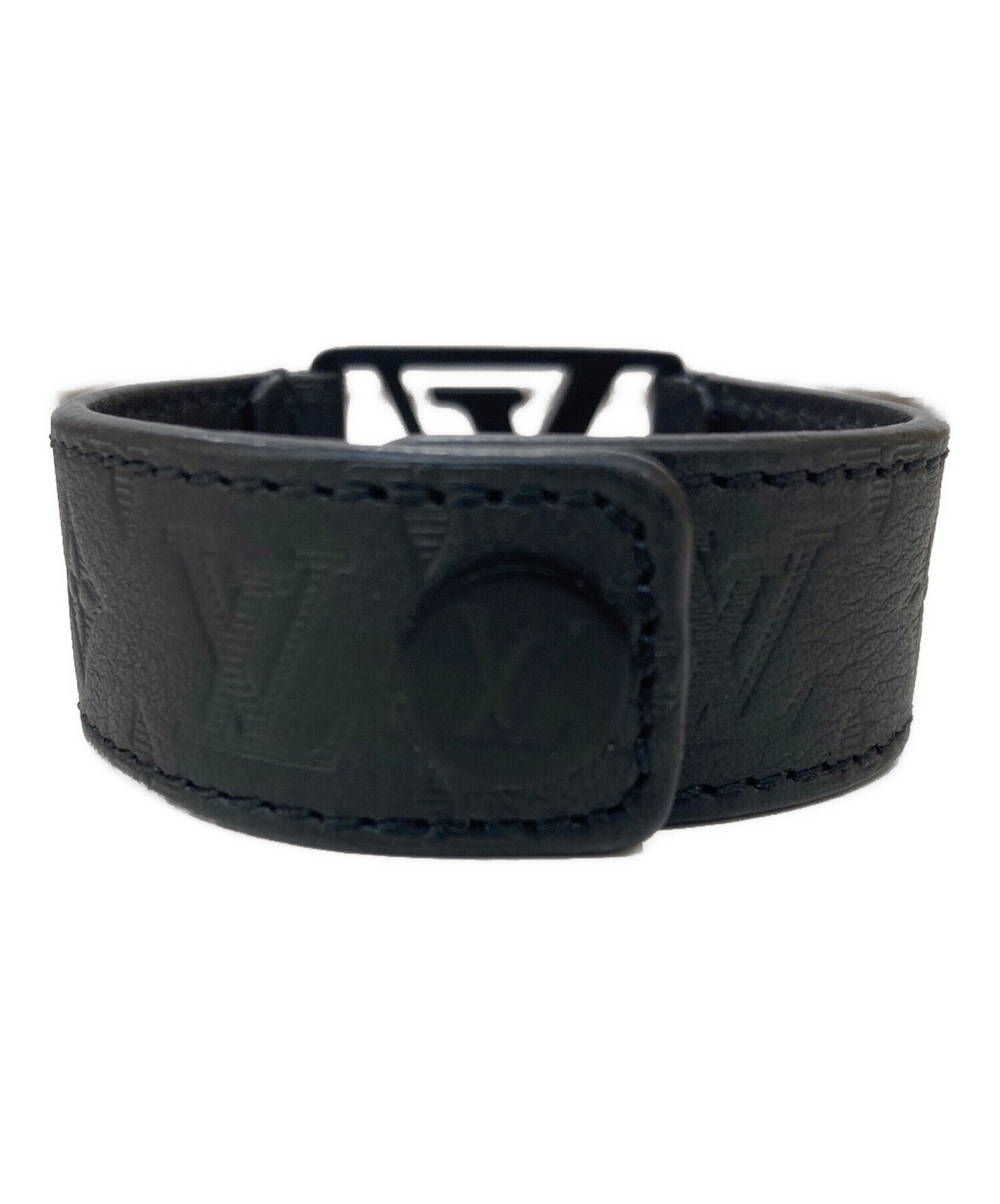 Louis Vuitton Black Brassle Hockenheim Men’s Bracelet M6547 18cm Rubber