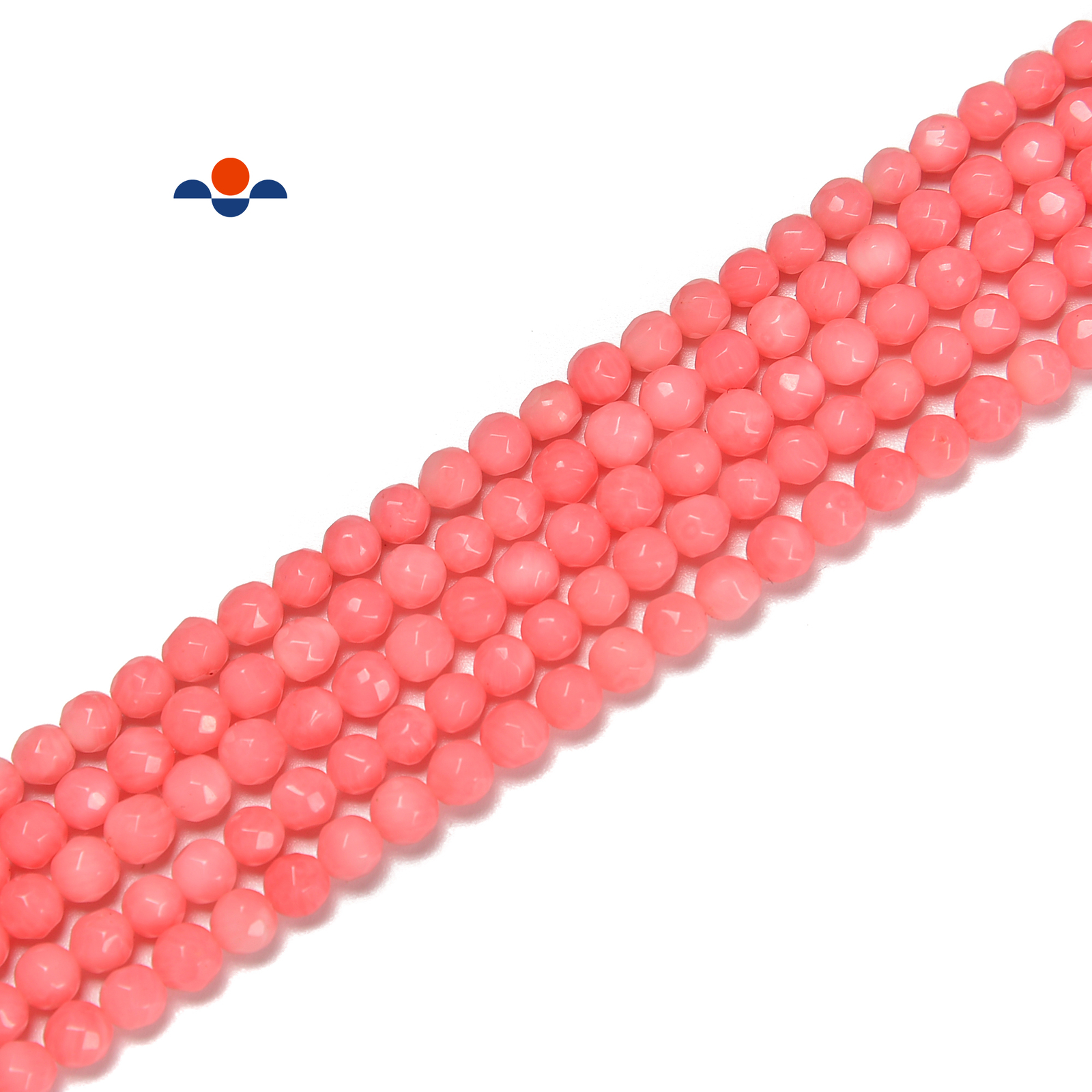 Pink Bamboo Coral Faceted Round Beads Size 2mm 3mm 4mm 15.5” Strand