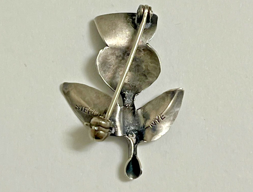 Vintage Stuart Nye Sterling Silver Scottish Thistle Brooch Pin – Signed NYE