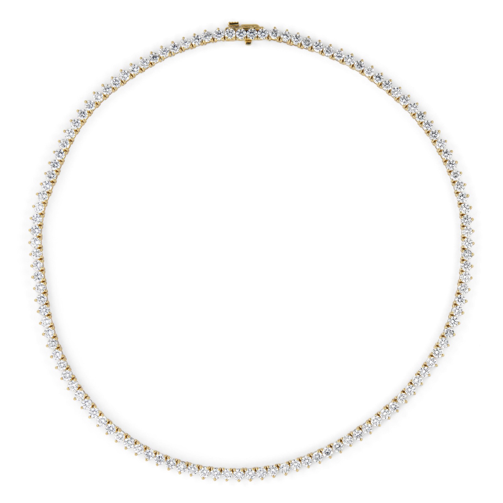 Alexander Beverly Hills 14.99ct Diamond Tennis Necklace 18k Yellow Gold 16in