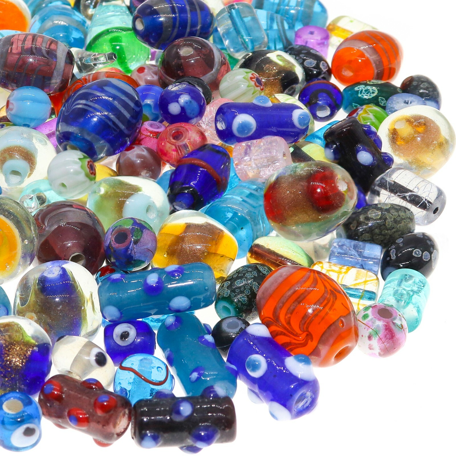 FunWeevz Assorted Glass Beads for Jewelry Making Adults, Large and Small Mix
