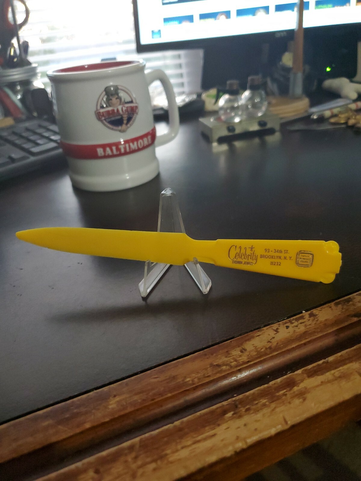 Vintage 1950s Brooklyn NYC CELEBRITY FASHION JEWELS LETTER OPENER