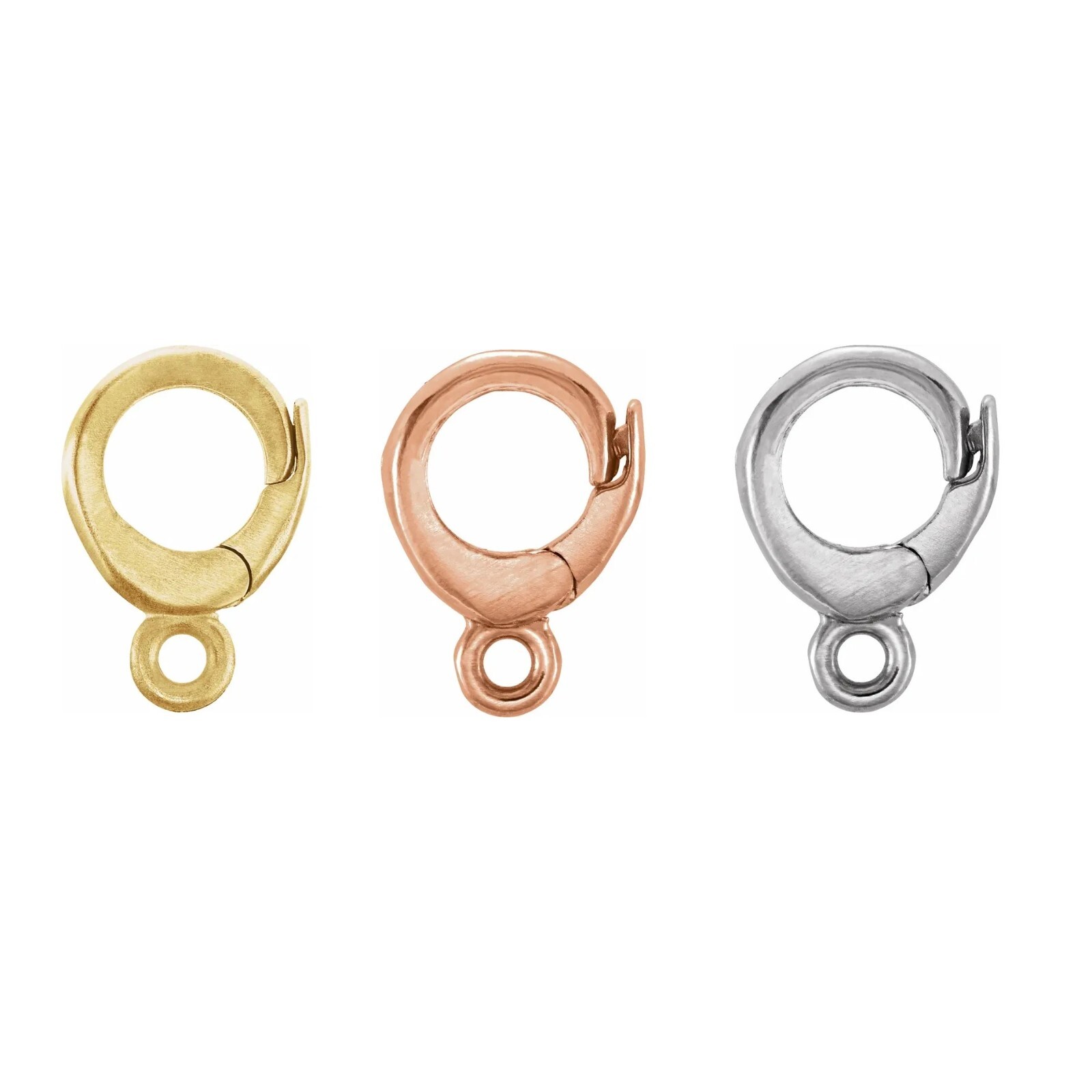 14K 18K Rose White Yellow Gold Platinum Silver Charm Bail w Ring Trigger-less