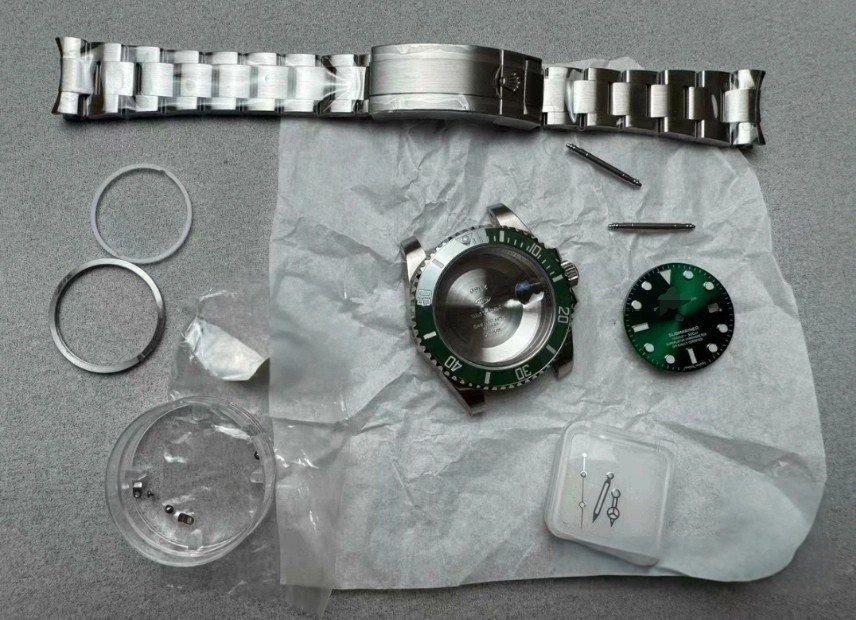 DIY SET for 3135 40MM watch case + dial + hands + Strap sapphire