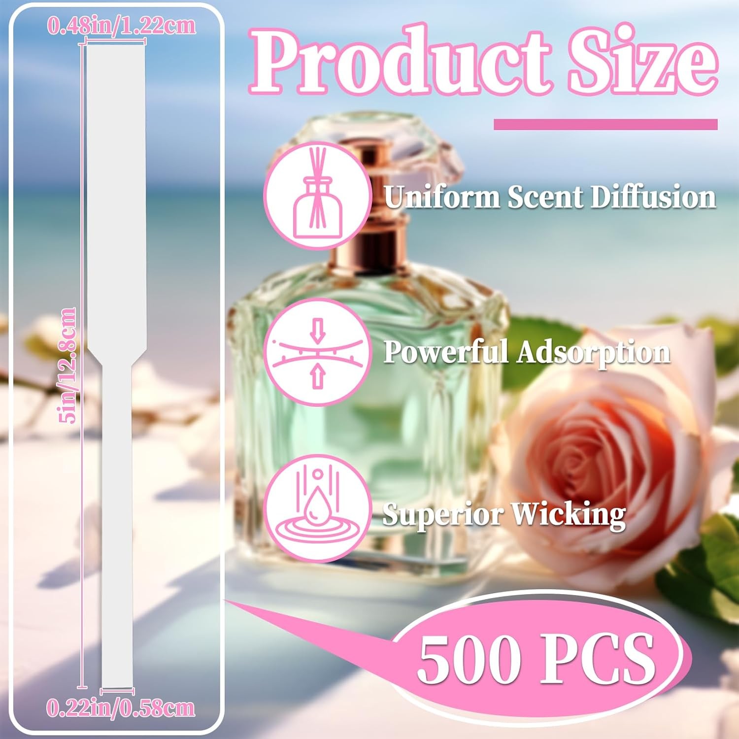 500 PCS Perfume Tester Strips- Disposable Fragrance Strips,White…