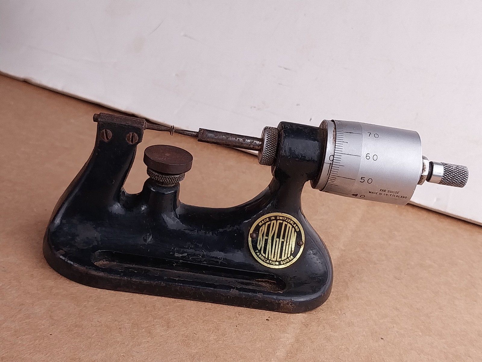 Bergeon Benchtop Micrometer w/ Adjustable Base Fabrication Suisse