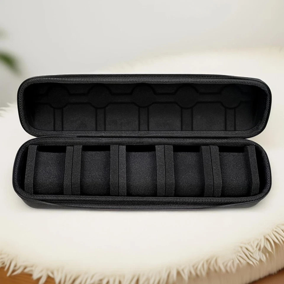 5 Slot Watch Travel Case Hard Shell Organizer Box for Smart Watches Black Gift