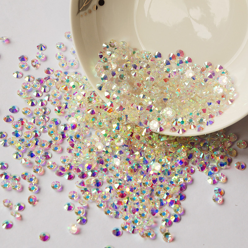 Transparent AB Crystal Non Hotfix Flatback Rhinestones Glass 3D Nail Art Strass