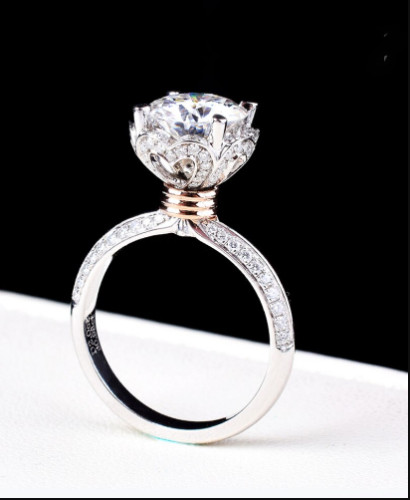 4Ct Lab Created Diamond With Accentes ngagement Ring 14K White Gold Over