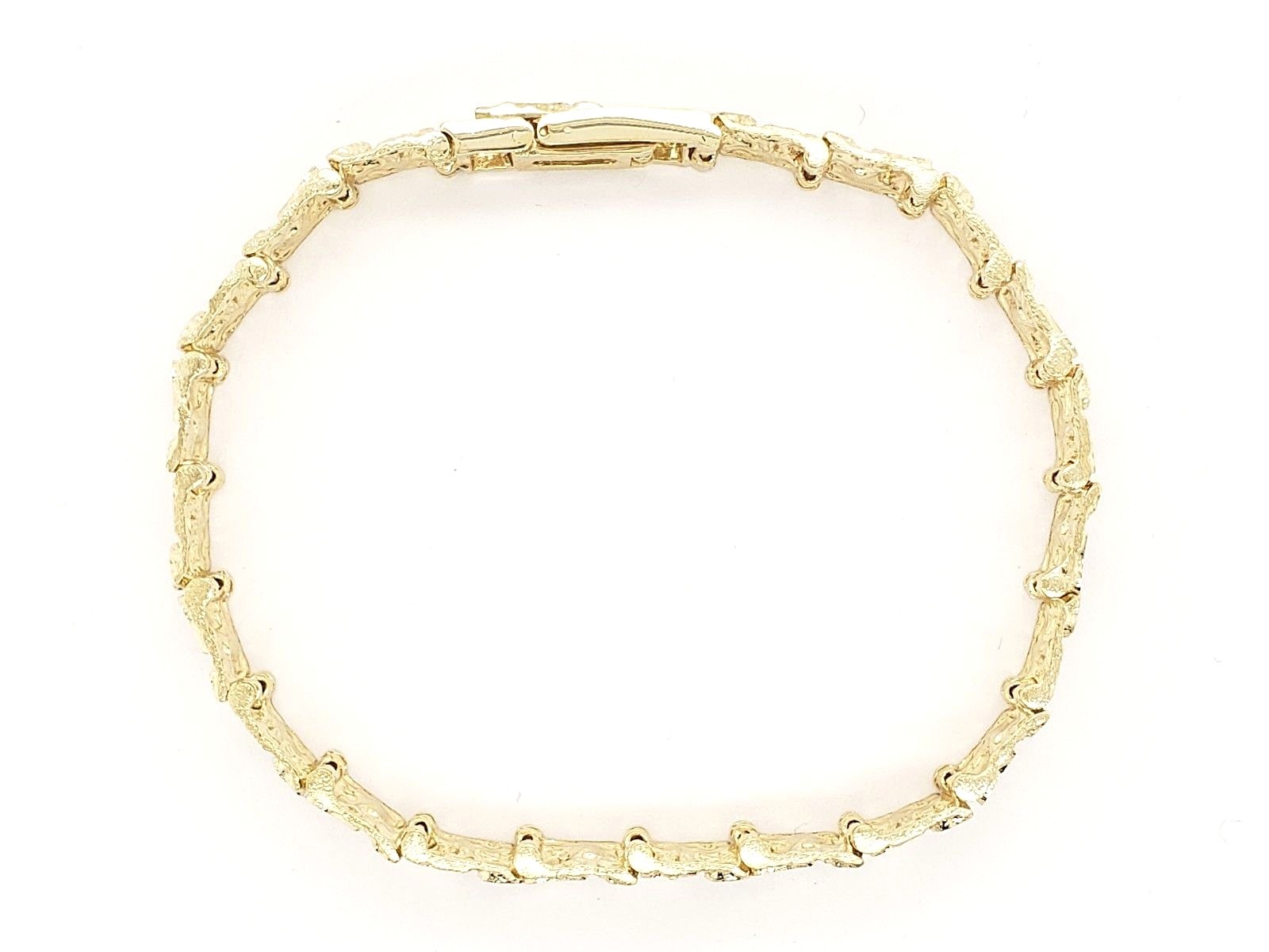 14k Yellow Gold Nugget Bracelet Adjustable 8.5″-9″ 9.5mm 28.5 grams