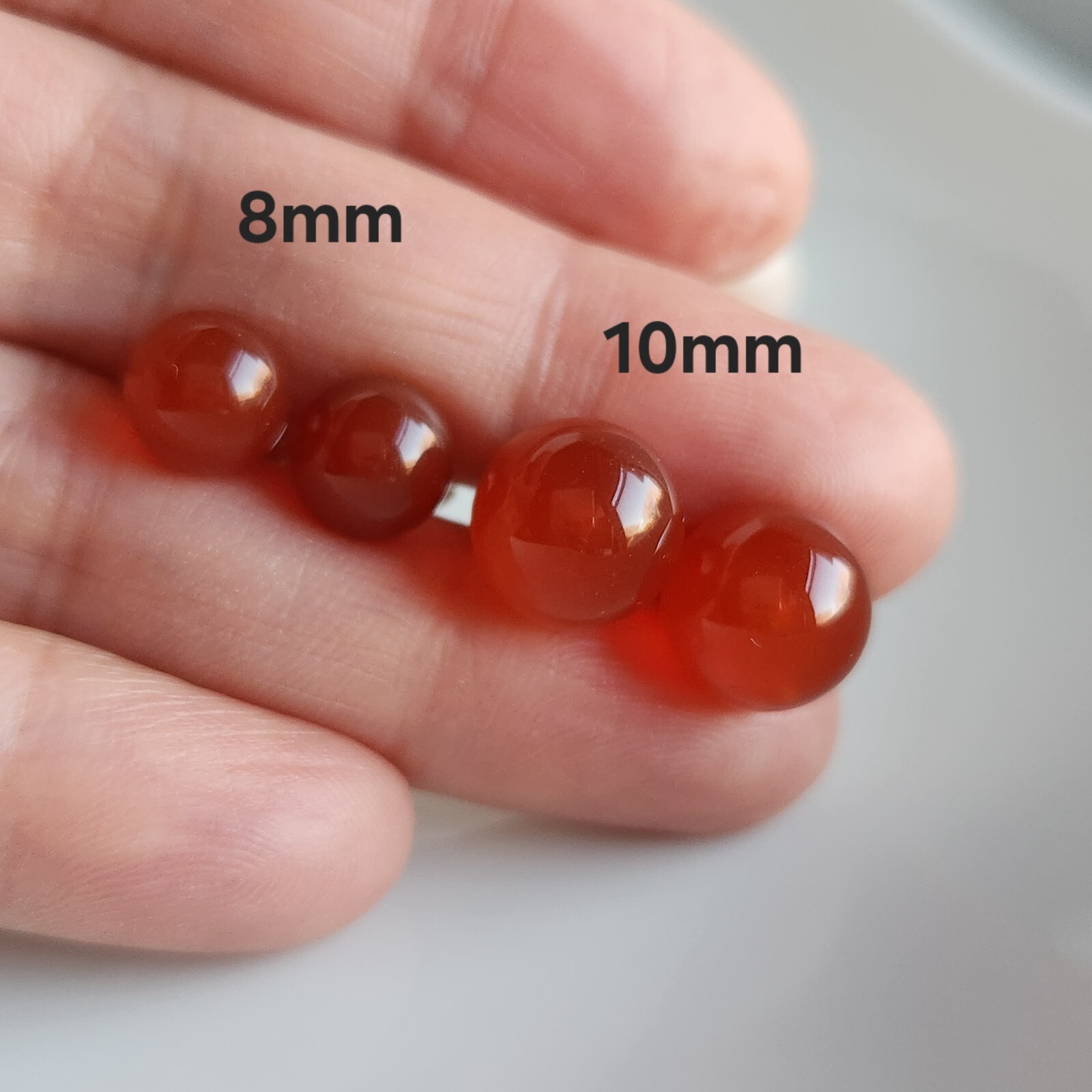 Natural Red Carnelian 8mm Ball Stud Earrings Solid 925 Sterling Sliver