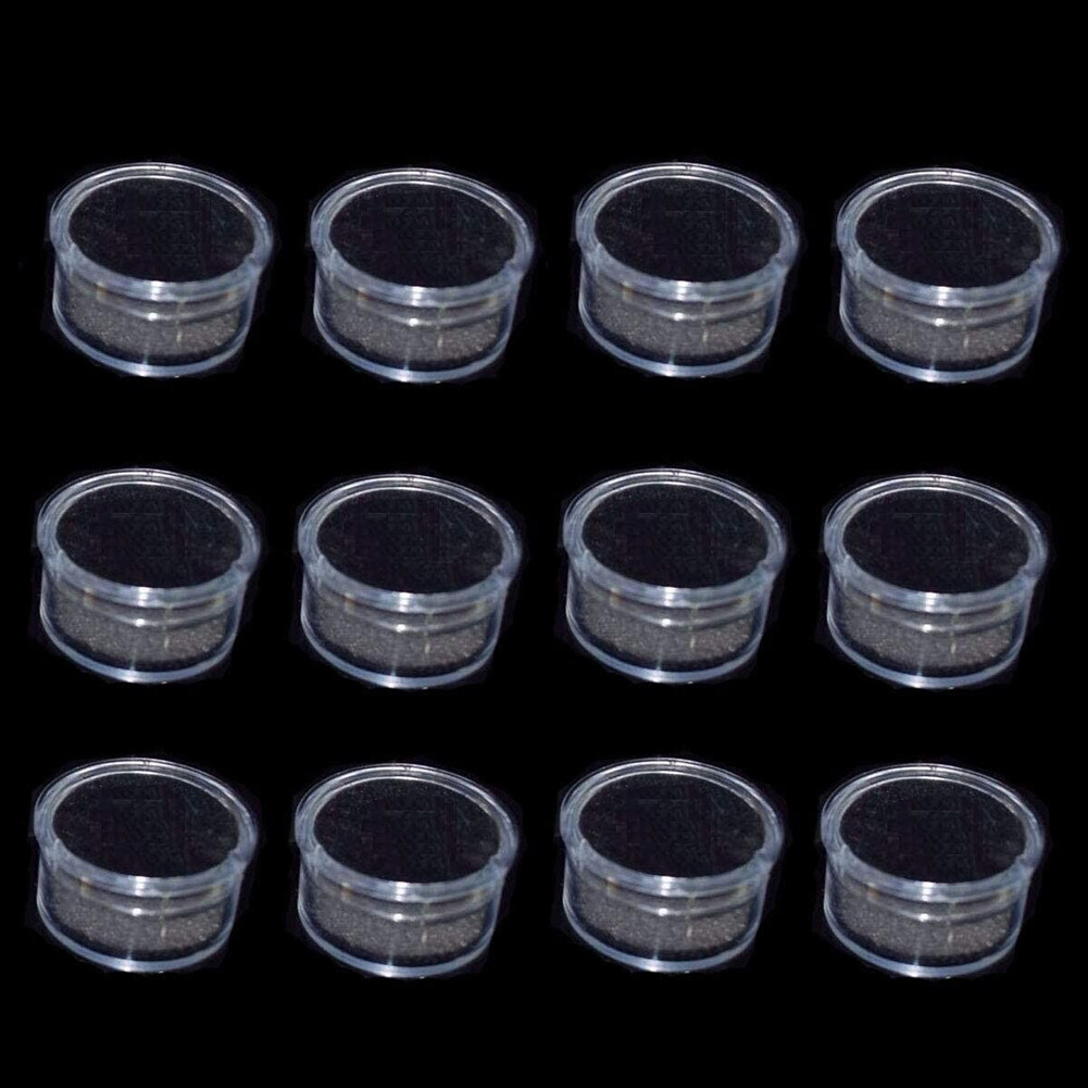 Transparent Gem Round Box Protective Loose Diamond Gemstone Display Case Holder