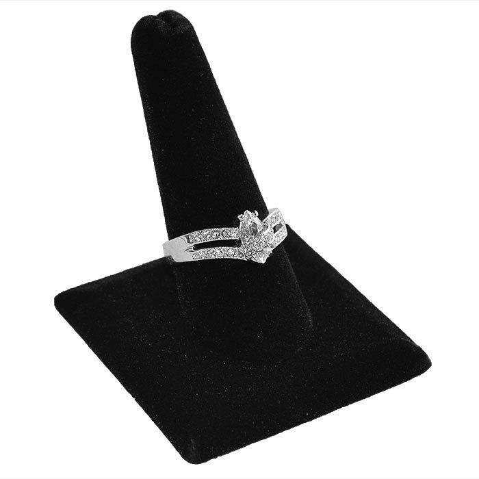 Black Velvet Single Ring Jewelry Display Stand Holder One Finger Stand 2 3/8″H
