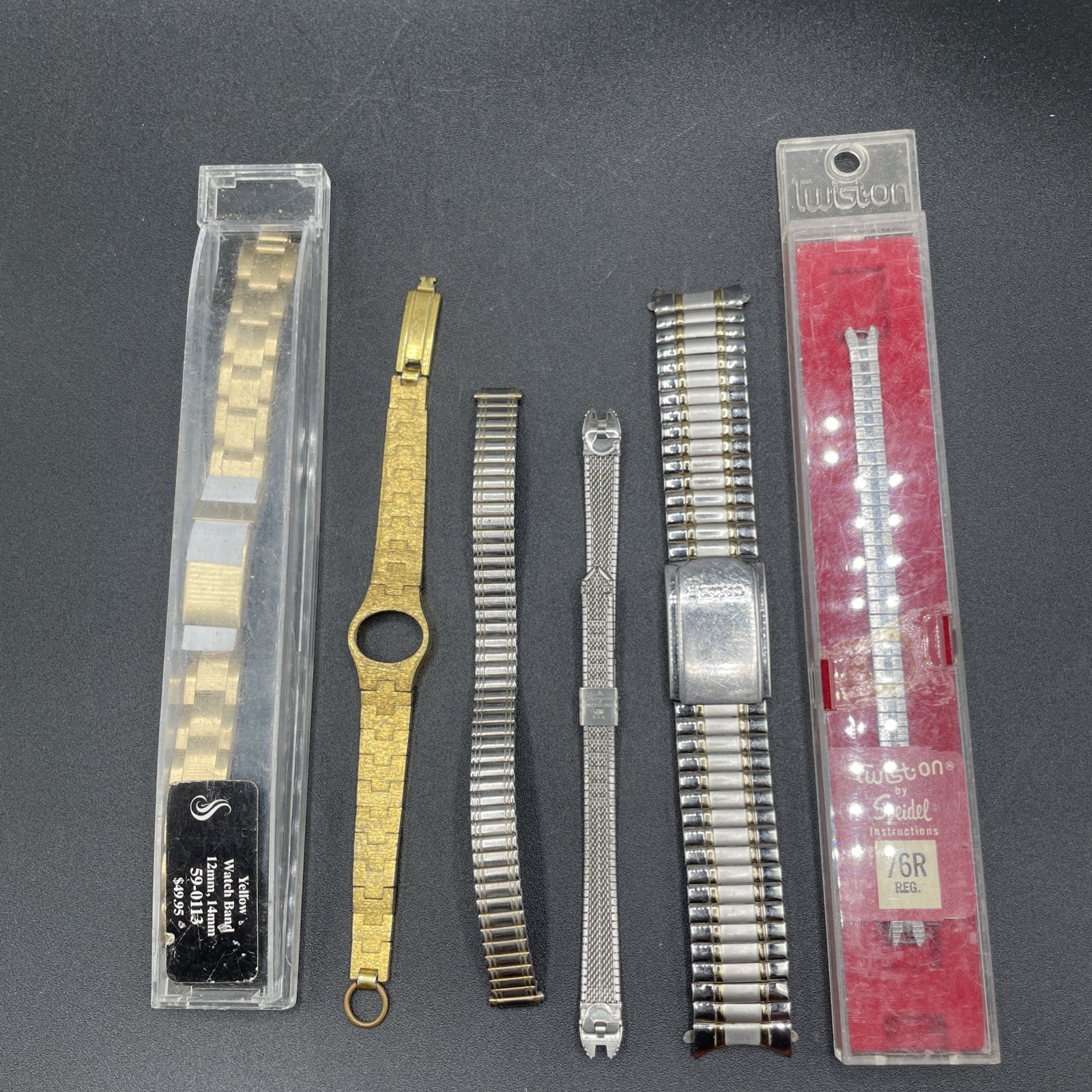Vintage Watch Bands Lot Spiedel Twist-O-Flex NOS Stretch Metal Seiko Parts