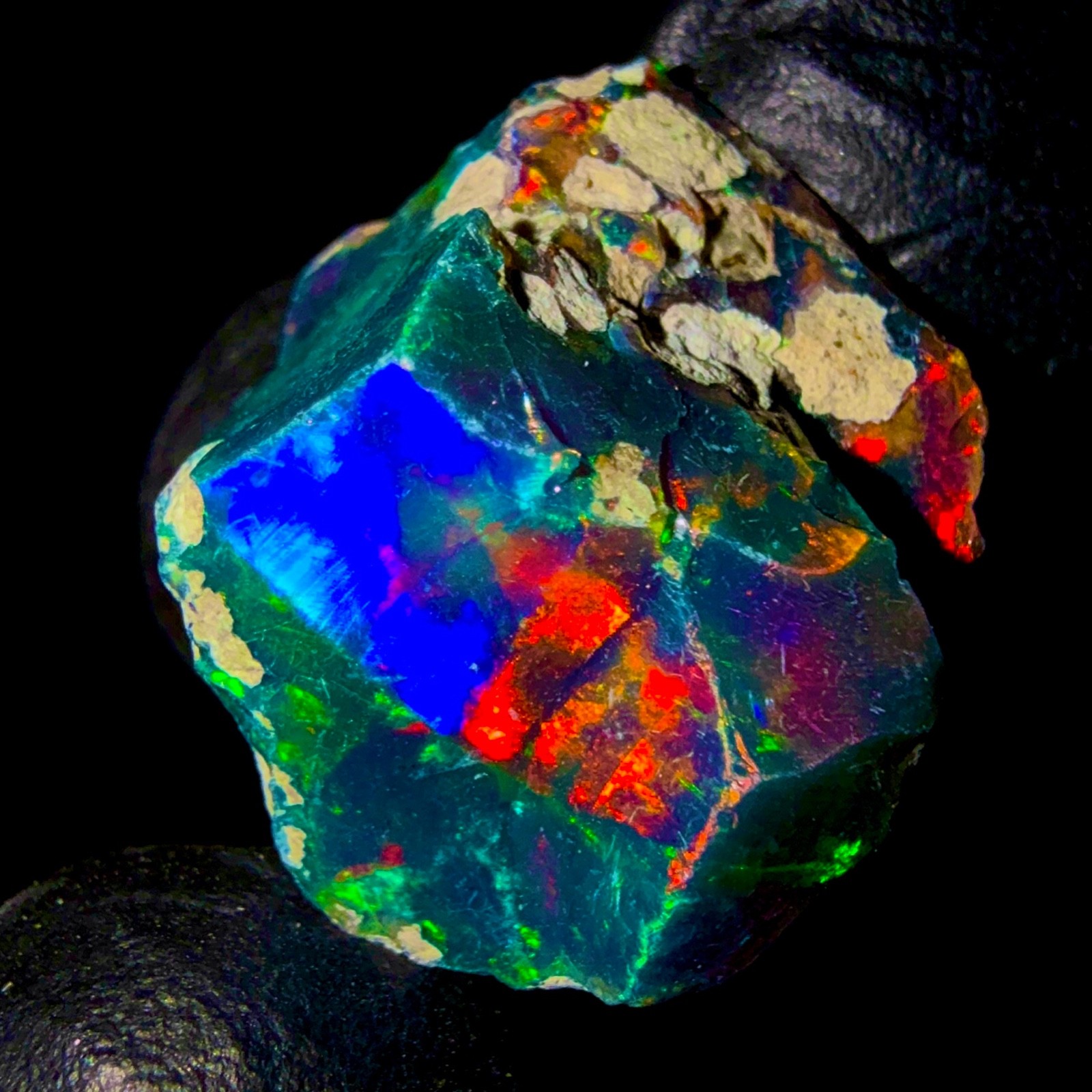 10 Ct Black dry Opal Rough, Cut Grade Fire Opal Rough, Ethiopian Multi Fire Opal