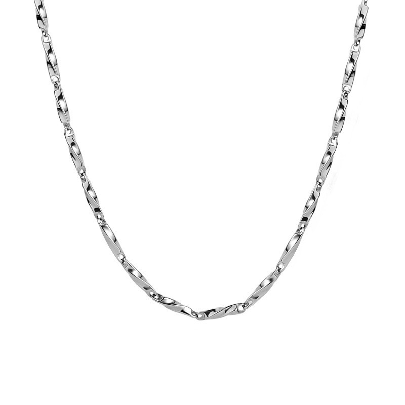 Stainless Faceted Oval Link Chain Necklace Unisex Minimalist Layering Chain