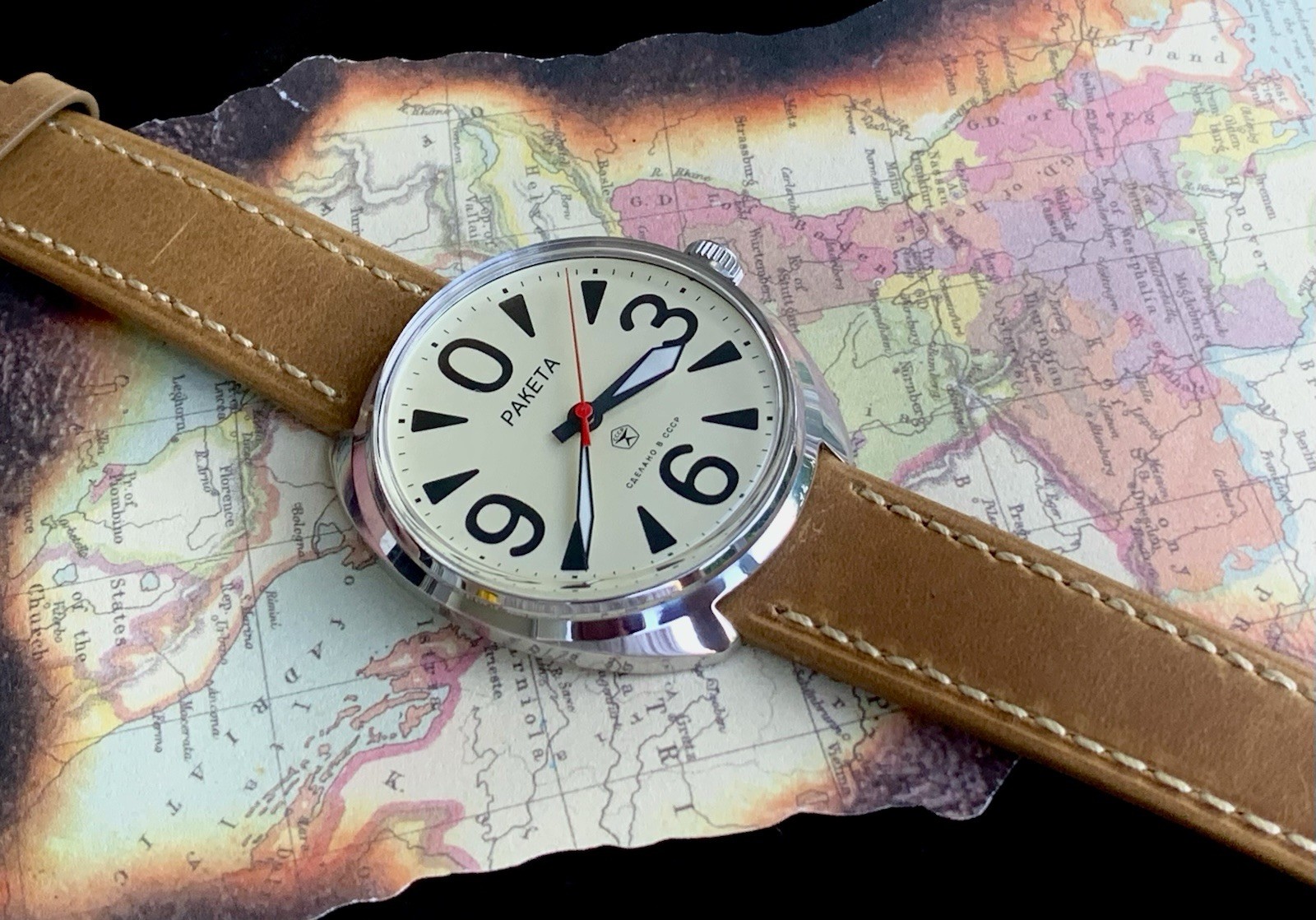 Raketa Big Zero Custom 39mm Steel Watch Serviced USSR Mechanical Movement.