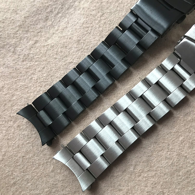High Quality Solid Stainless Steel Watch Strap Band curved end 19/20/21/22/23mm