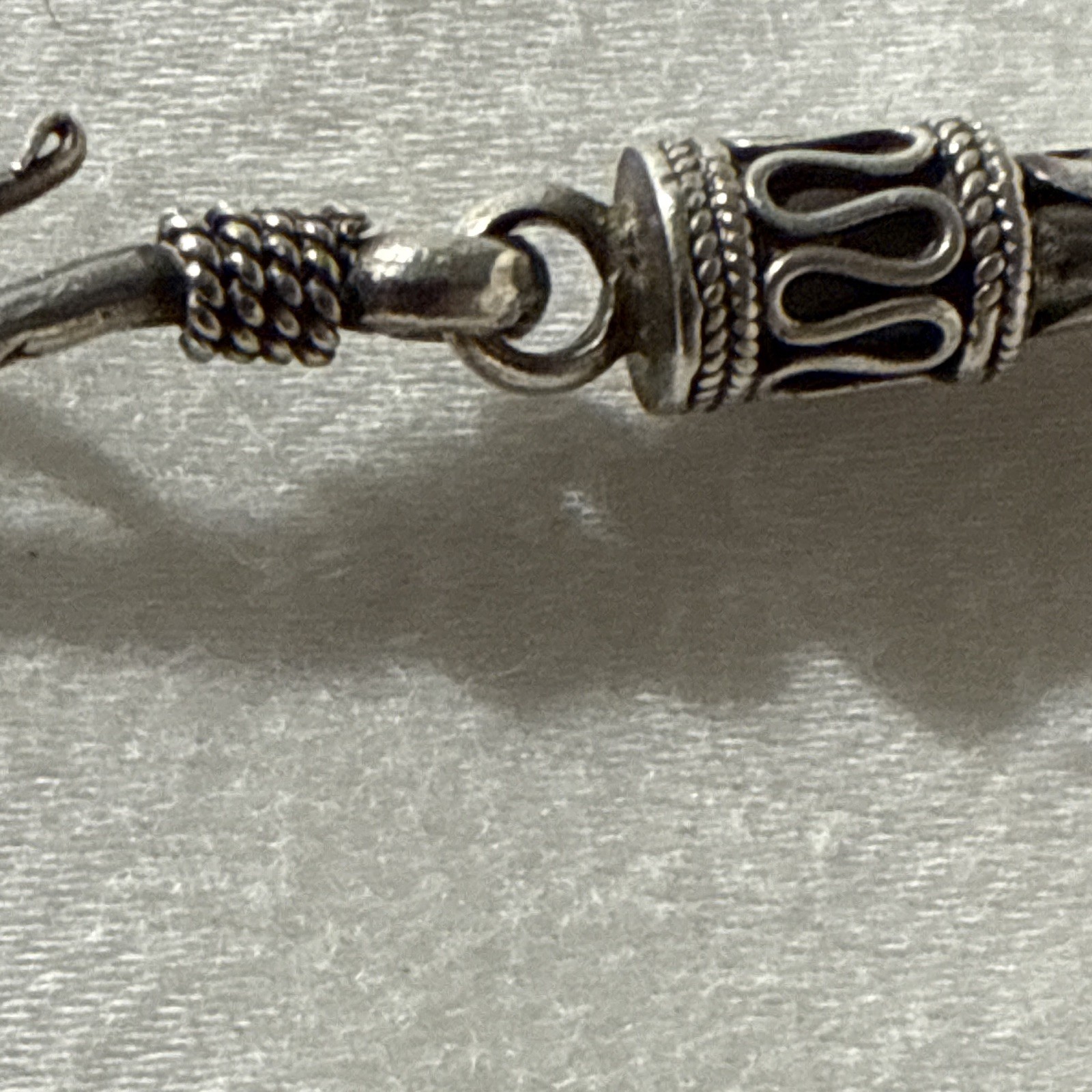 Silver 925 Byzantine Chain Bracelet, Hook Closure, No Stone