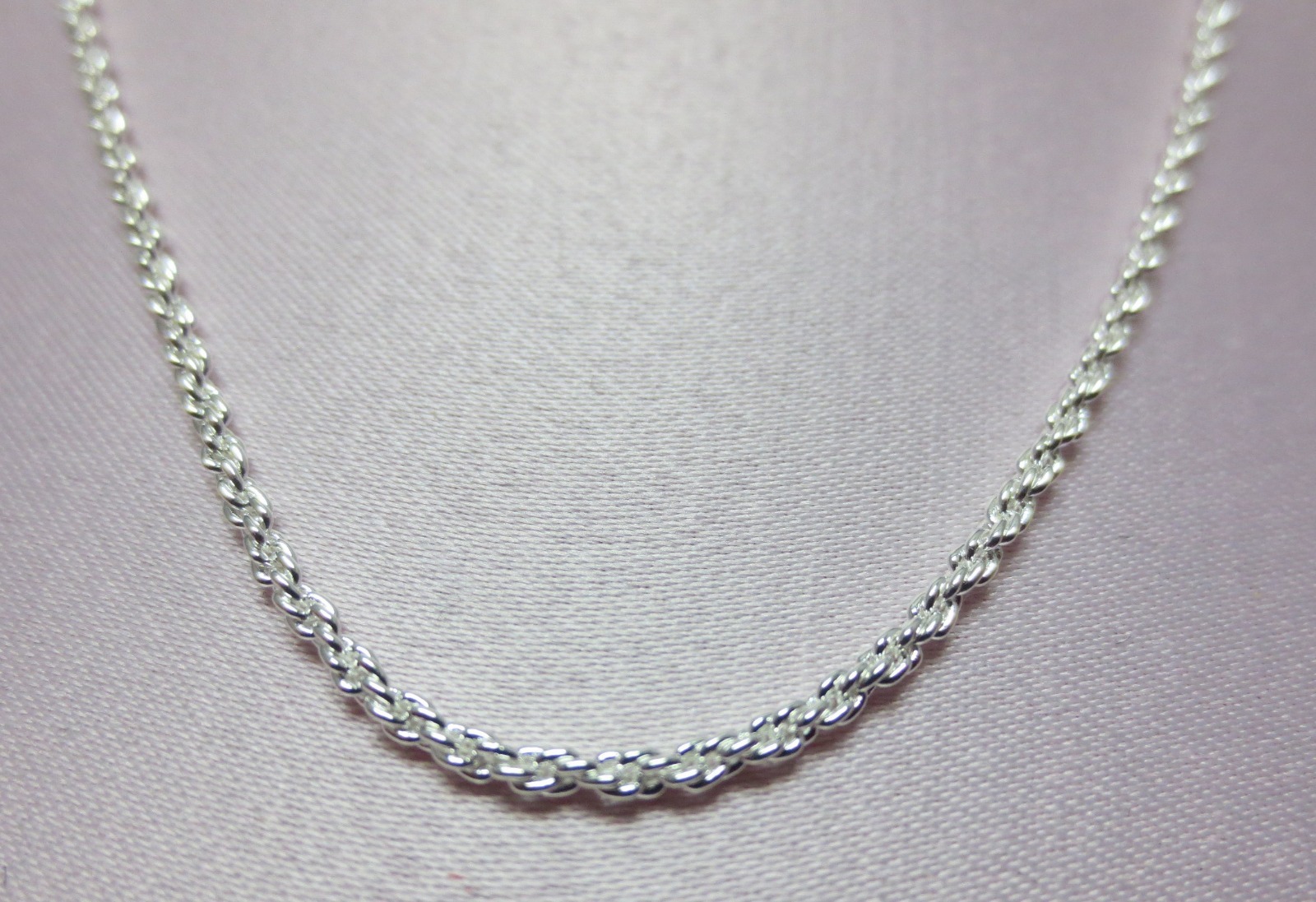 16-30 INCH STERLING SILVER PLATED 1.8MM SOLID ROPE CHAIN NECKLACE