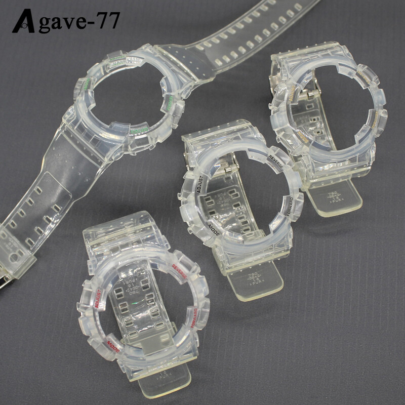 Transparent Waterproof Watch Band +Case Cover For Casio G-Shock GA-100/GA-110