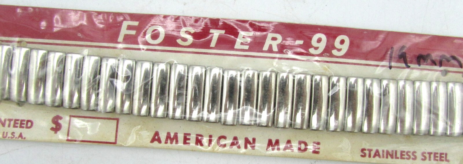 FOSTER-99 STAINLESS STEEL 1950’s-1960’s WRISTWATCH BAND PARTS OR REPAIR W66