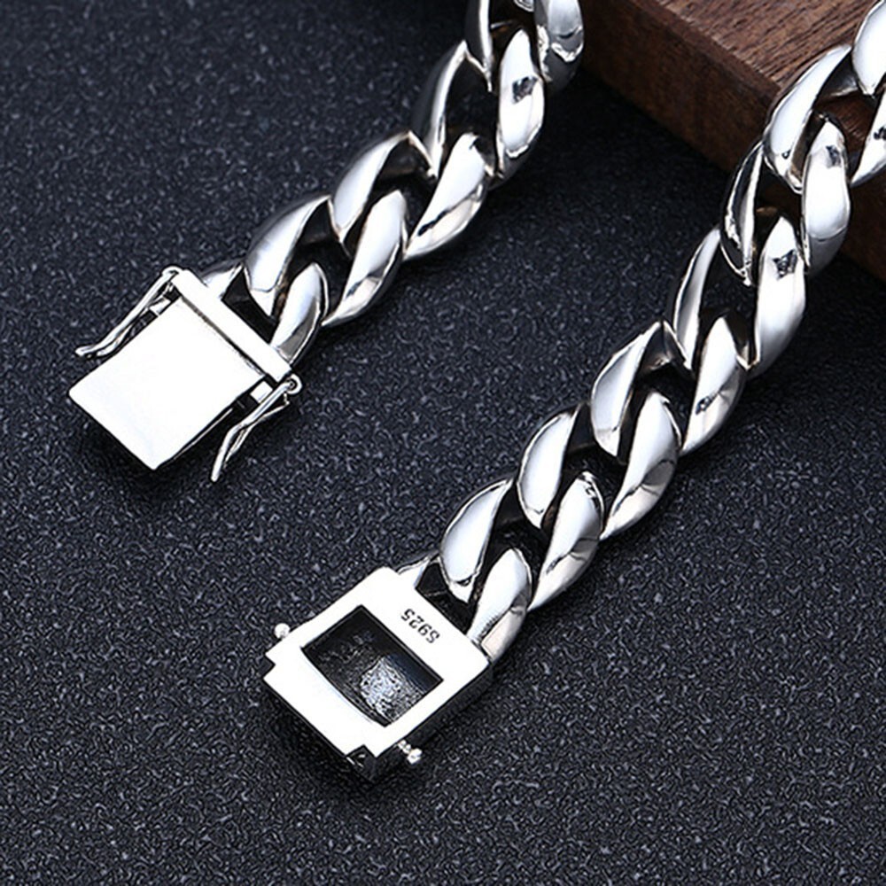 12mm HEAVY Solid 925 Sterling Silver Necklace Mens Miami Cuban Curb Link Chain