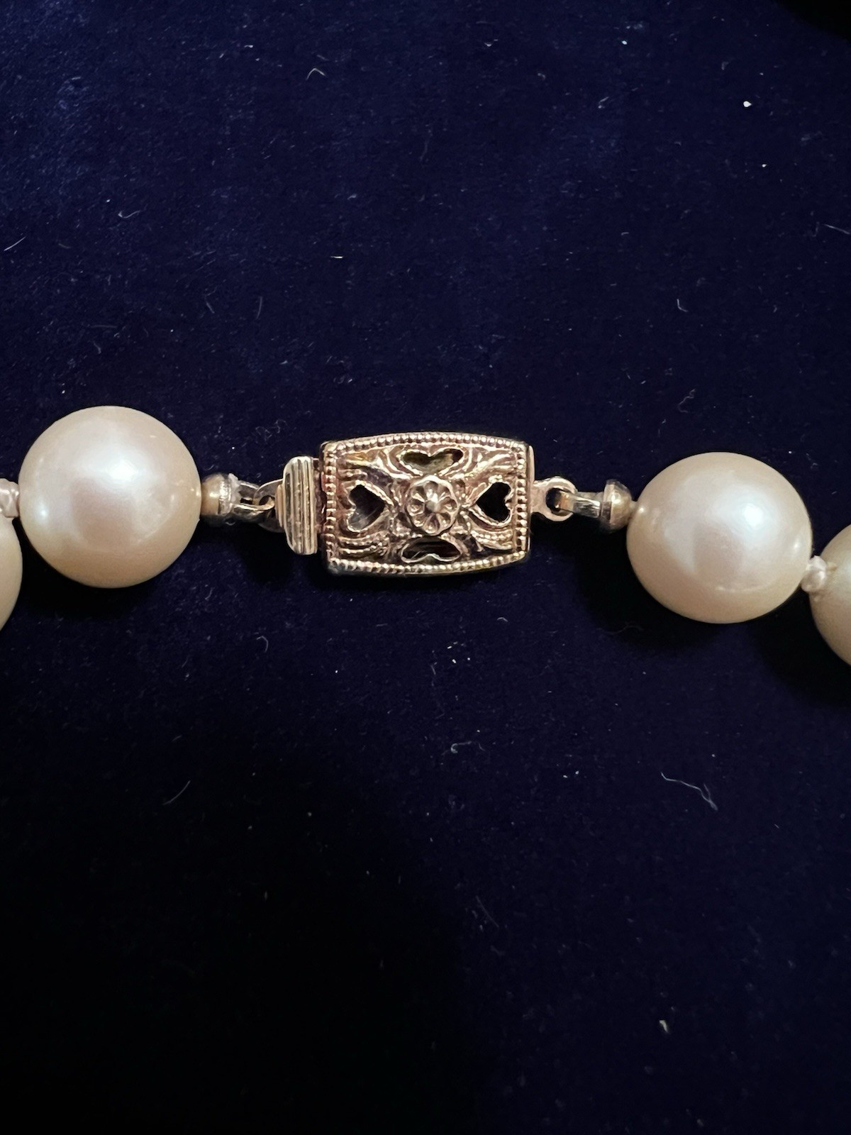 Monet Signed Ivory Simulated Pearl Beaded Strand Necklace, Box Clasp