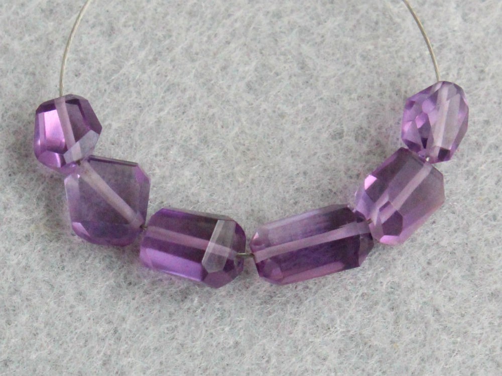 Natural Amethyst Faceted Nugget Semi Precious Gemstone Beads