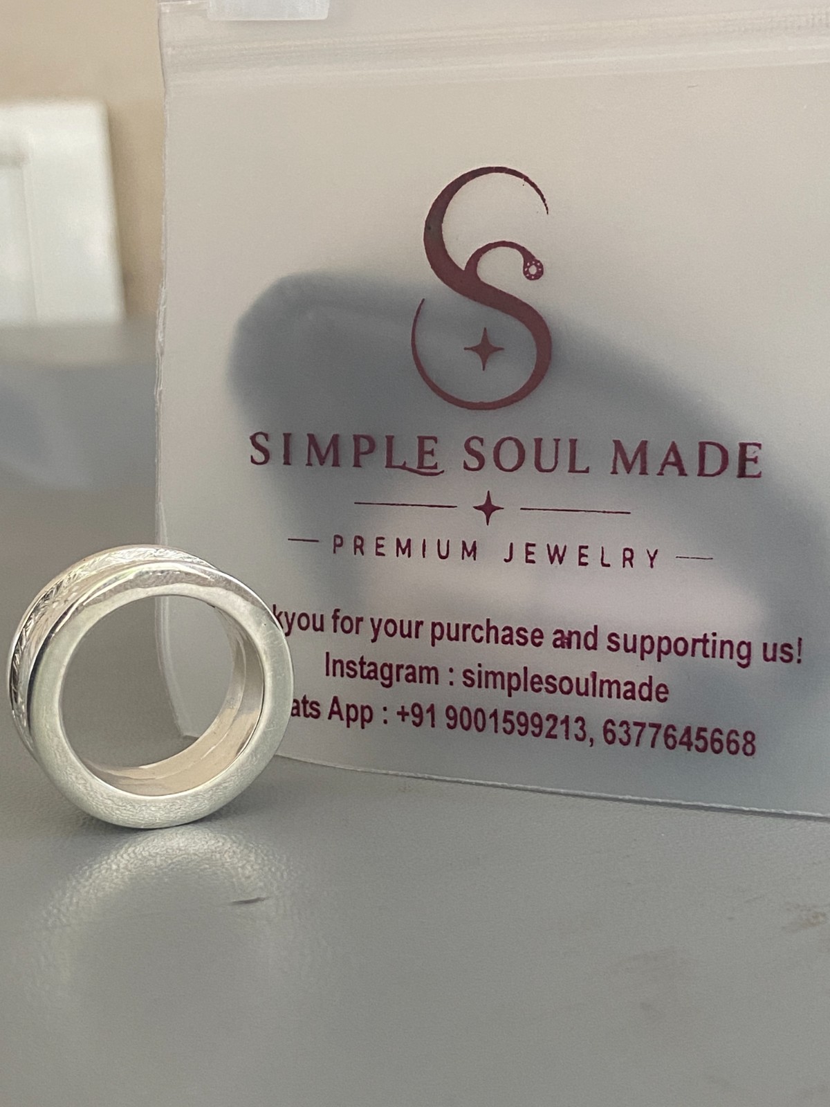 925 Sterling Silver Flower Spinner Ring Floral Meditation Band Wide