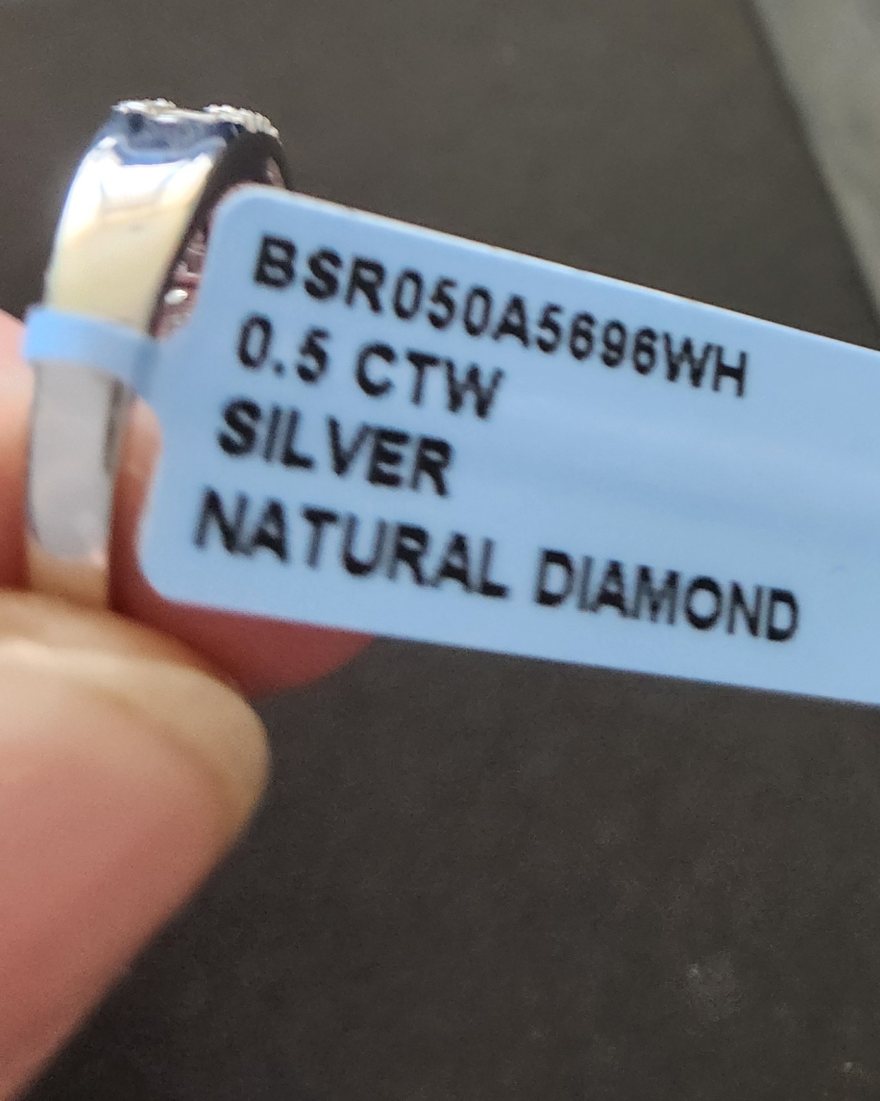 Natural Diamonds .50 Ctw Sterling Silver Size 10