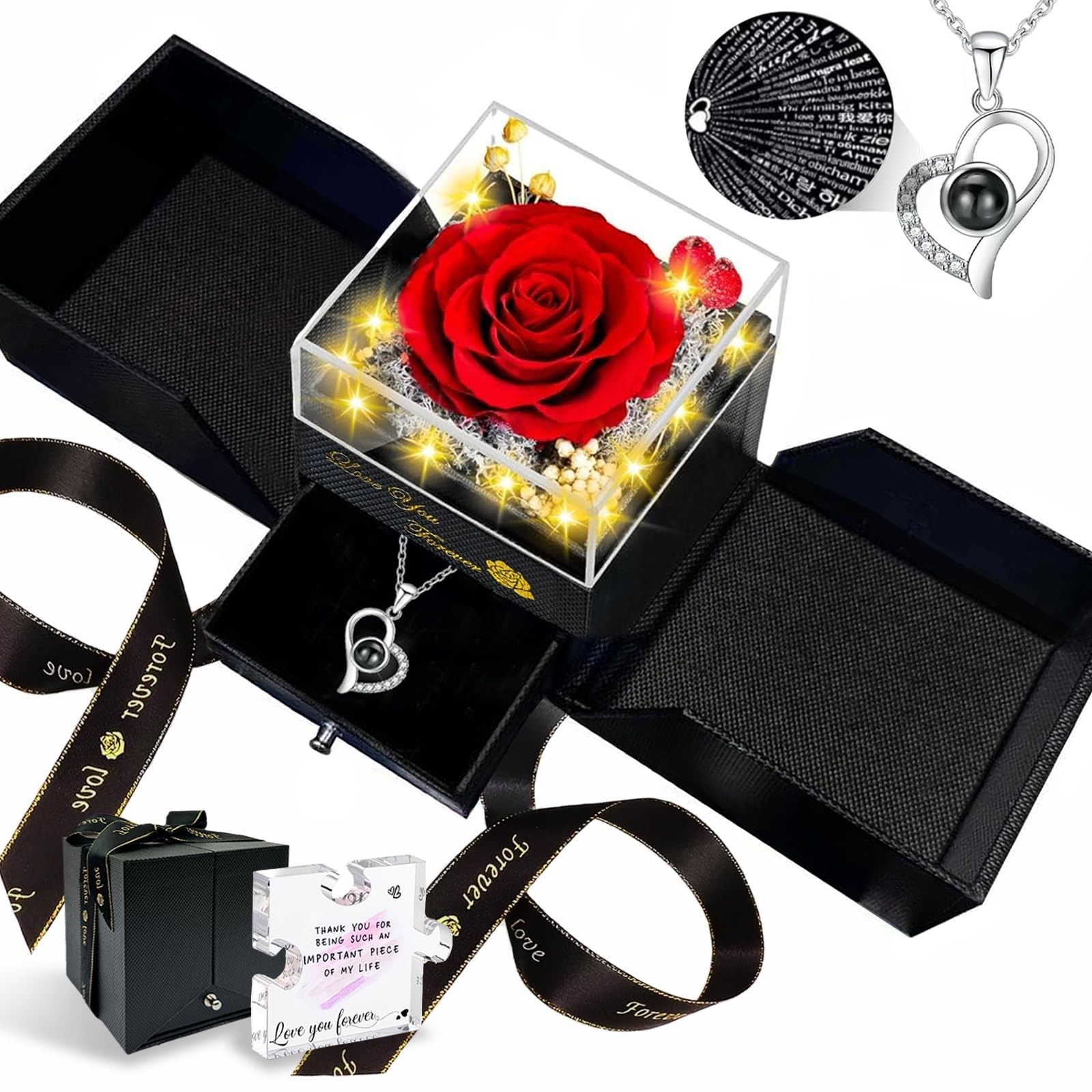 Eternal Preserved Real Rose Gift for Women – Romantic Birthday & Anniversary wit