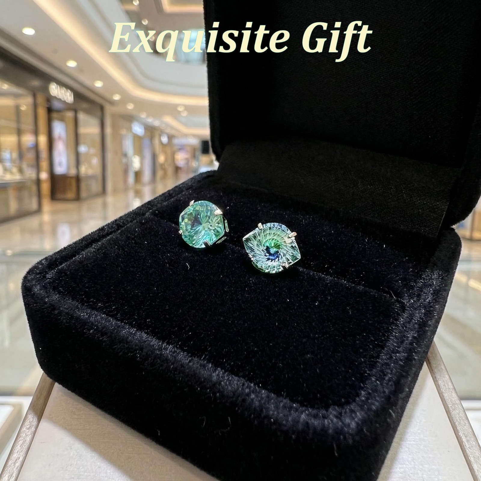 Titanium Evil Eye Flat Back Earrings, Emerald 20G (0.8mm), Green