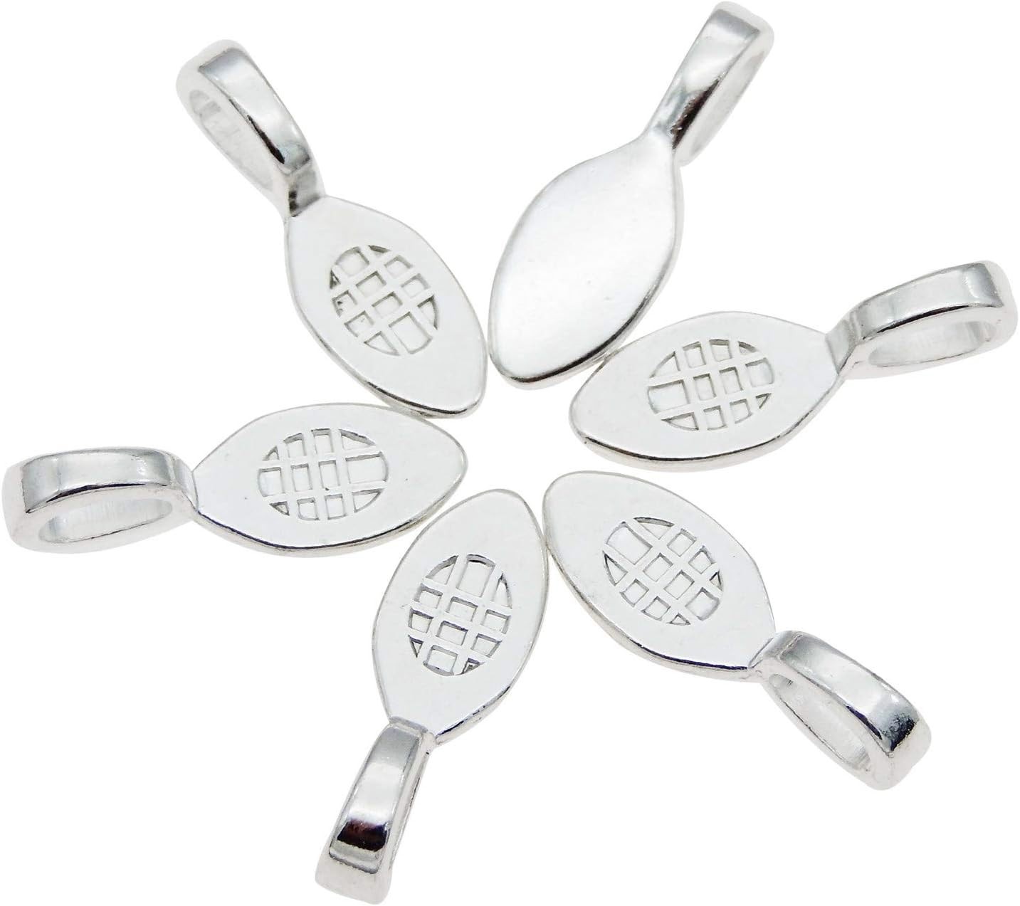 100pcs Silver Glue on Bail Charm Pendant Earring Bails for Glass Tile DIY…