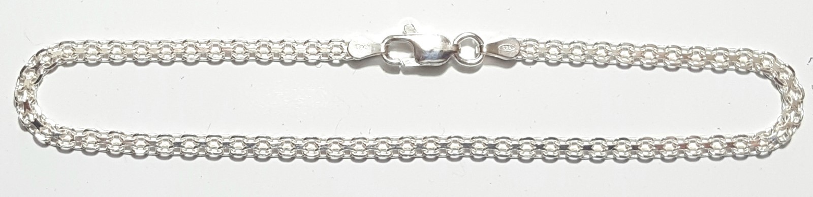 Bismark Ankle Bracelet 10 inch Long 925 Sterling Silver Anklet made in Italy