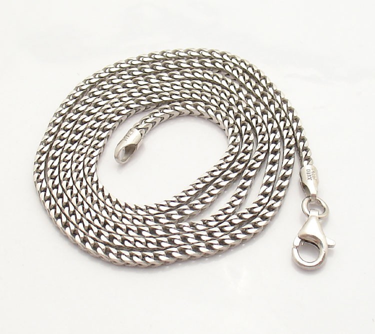 2.3mm Mens Anti-Tarnish Solid Franco Chain Necklace Real 925 Silver ITALY