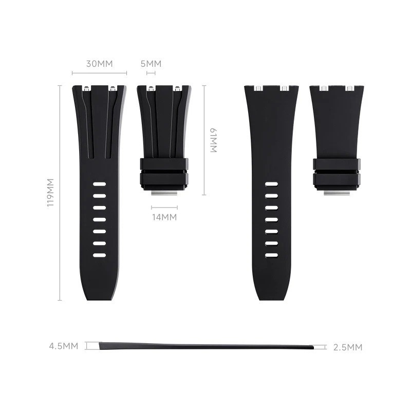 30mm Easy Change Rubber Watch Strap Fits Audemars Piguet Royal Oak Offshore 43mm