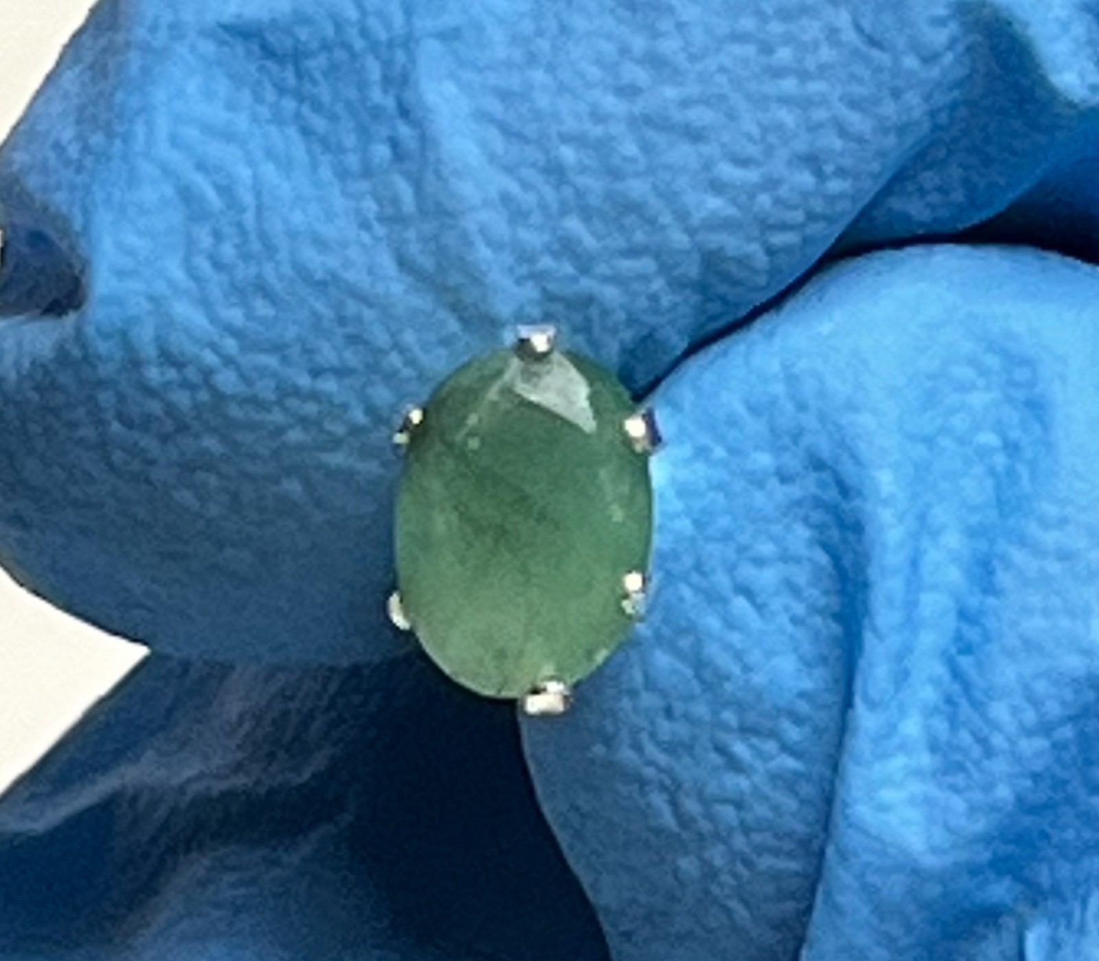 925 Sterling Silver Oval‑Cut Natural Green Aventurine Earrings – Push‑Back Studs