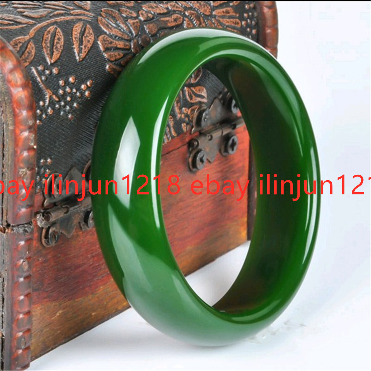 Beautiful Dark Green Jade Jadeite Gemstone Bangle Bracelet 56-67mm