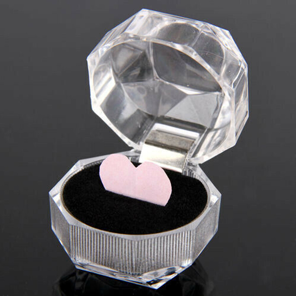 20/40 PCS Plastic Transparent Crystal Lots Jewelry Ring Display storage boxes