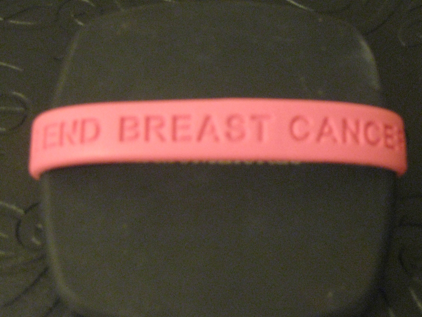 Two “END BREAST CANCER” Pink Silicone Wristband Bracelets – Small-7″ – Awareness