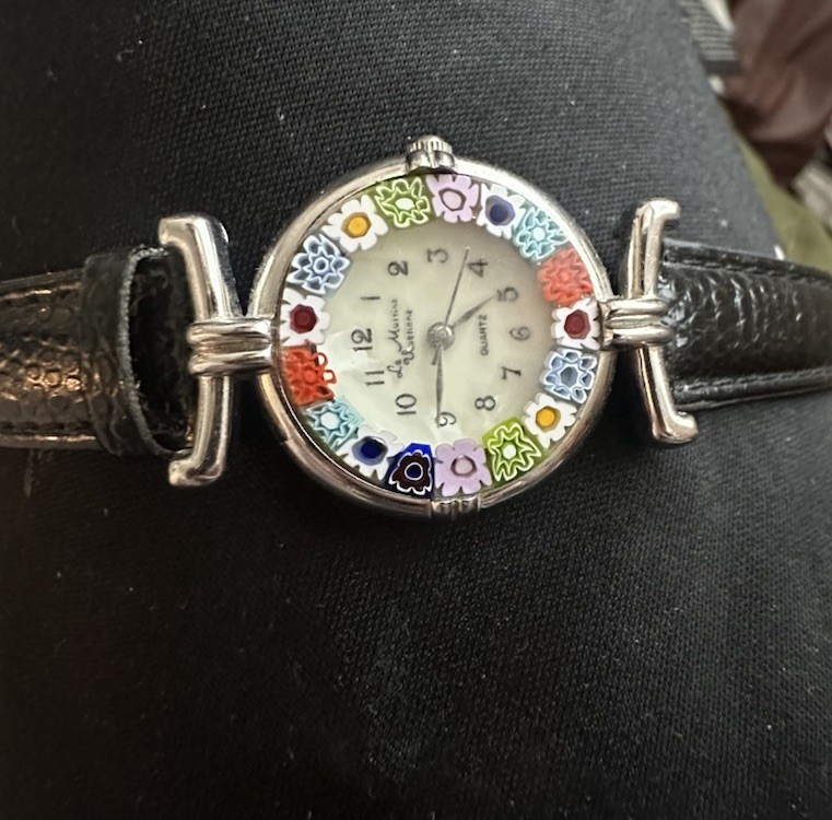 Le Murrine Veneziane Millefiori Watch Italian Leather Band Needs Battery As-Is