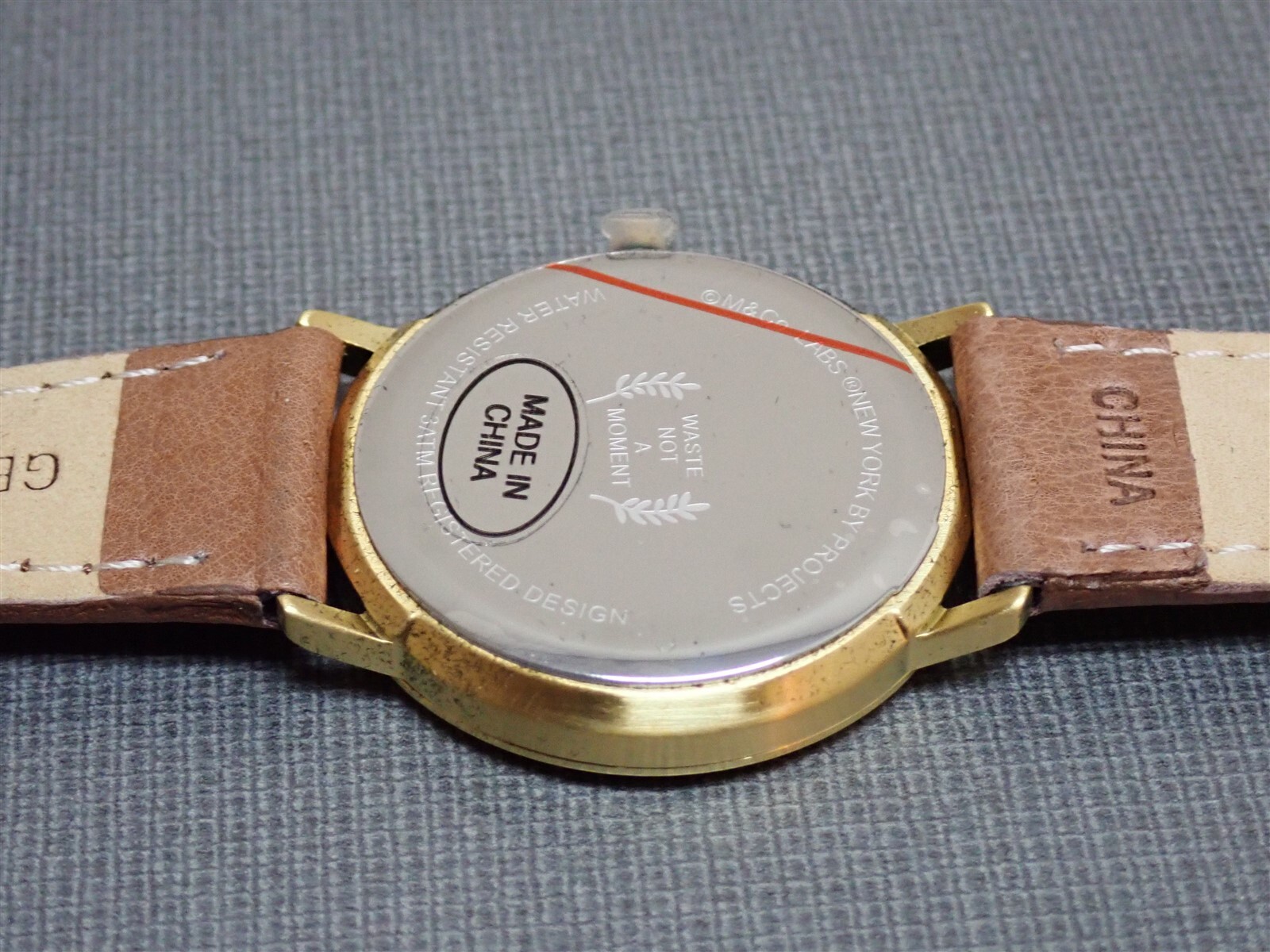 NEW Projects Watches PJT-7401BRBR Bodoni Brass M&Co 33mm Brown Leather Band