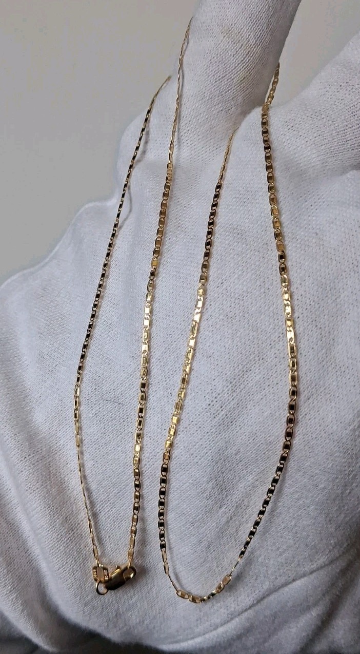 18k Solid Gold Flat Mariner Chain 22″, 1.2gr 1.3mm
